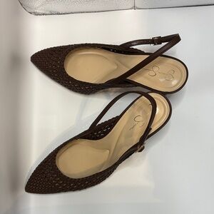 Jessica Simpson Brown Woven Heels